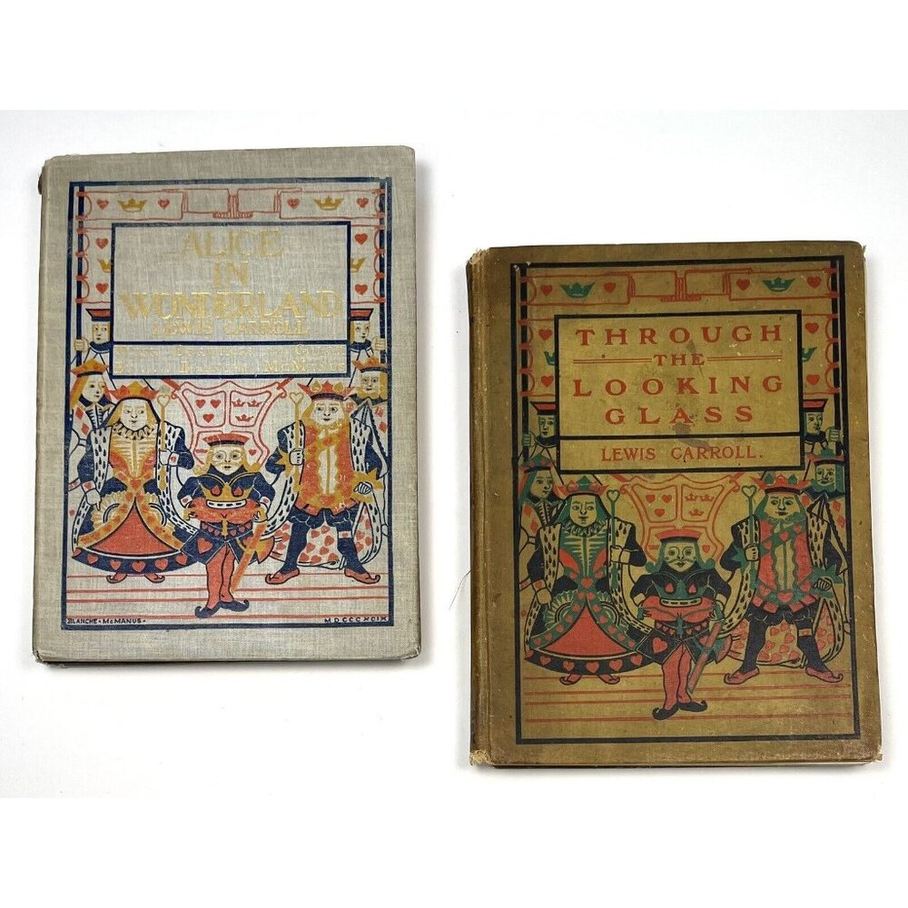ANTIQUE 1899 Alice In Wonderland & Through The Looking Glass Blanche McManus